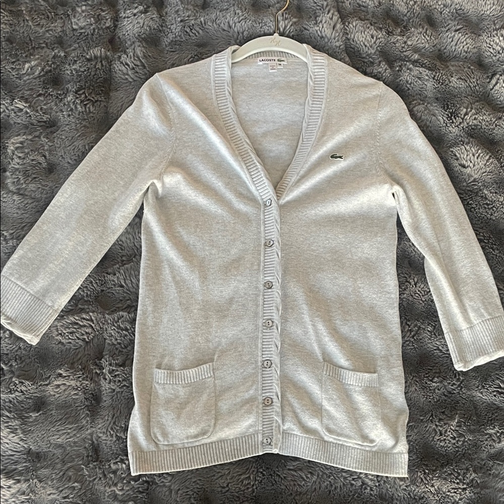 Lacoste Women's Light Gray Cardigan